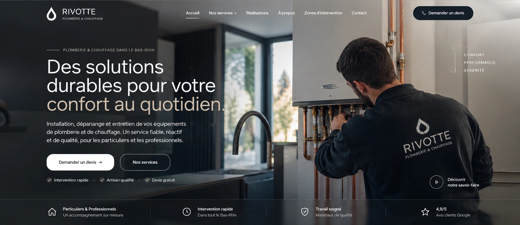 Site Rivotte, plomberie et chauffage dans le Bas-Rhin